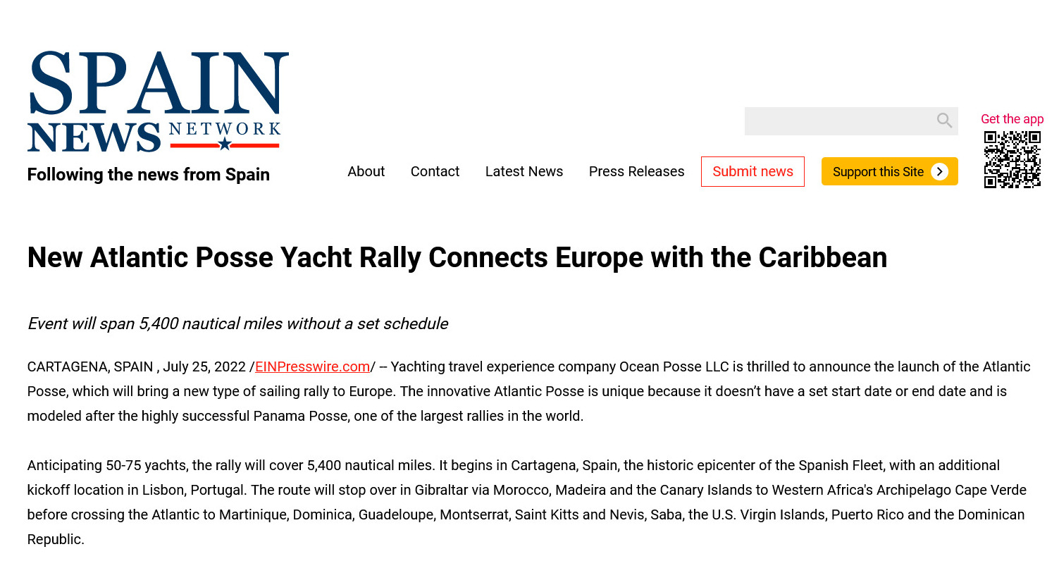https://www.spainnewsnetwork.com/article/582846270-new-atlantic-posse-yacht-rally-connects-europe-with-the-caribbean
